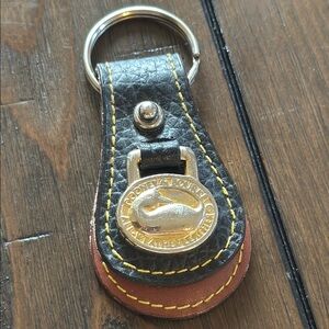 Dooney & Bourke Leather Keychain with Gold Accents Duck